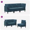 Living Room Set with Cushions and Storage 3 Pcs Blue Velvet