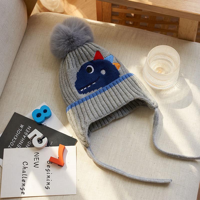 

Children s hats autumn and winter boys and girls baby knitted fleece thickened wool ear protection warm cute hat super cute hat