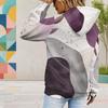 Women s Plus Size Long Sleeve Drawstring Hoodie Geometric Leaf Printed Pullover With Kangaroo Pocket