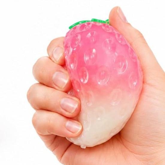 Yousheng 1/2Pcs Stress Relief Strawberry Squeeze Toy, Color Changing Strawberry Sensory Toy, Decompression Simulated Fruit Pinch Fidget
