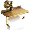 Toilet Paper Holder with Phone Shelf, Bathroom Toilet Paper Roll Holder Antique Bronze Brass Wall Mounted Bathroom Hardware Accessories,Pattern