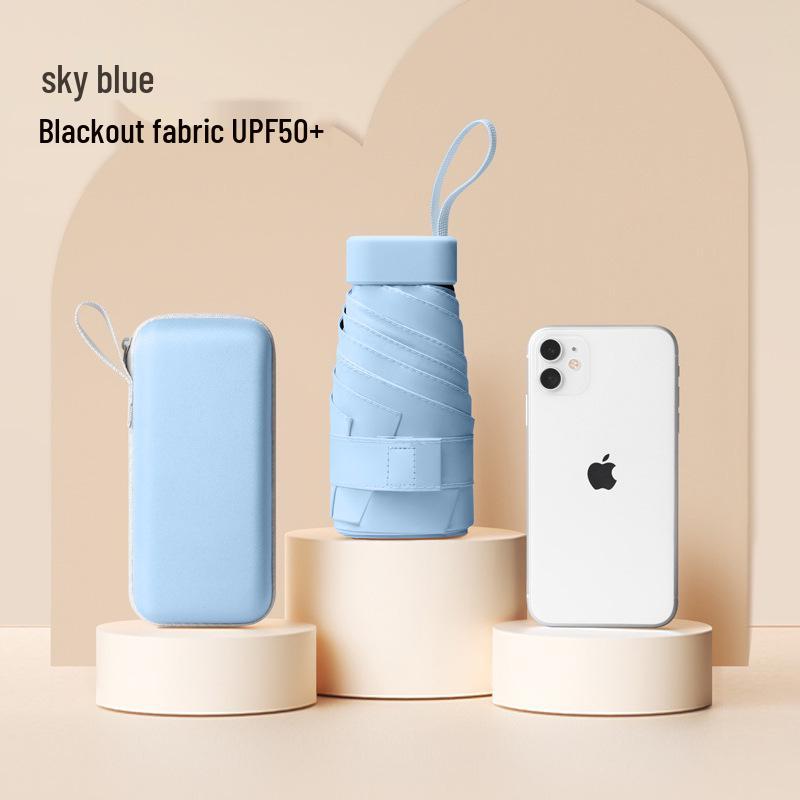 Compact UV Protection Mini Umbrella: Sun and Rain Shield for Students