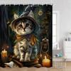 Lustige Katzen Duschvorhang Katzen Reiten Haie Cool Süße Katzen Hunde Blumen Sommer Badezimmerdekorationen Polyester Badvorhang