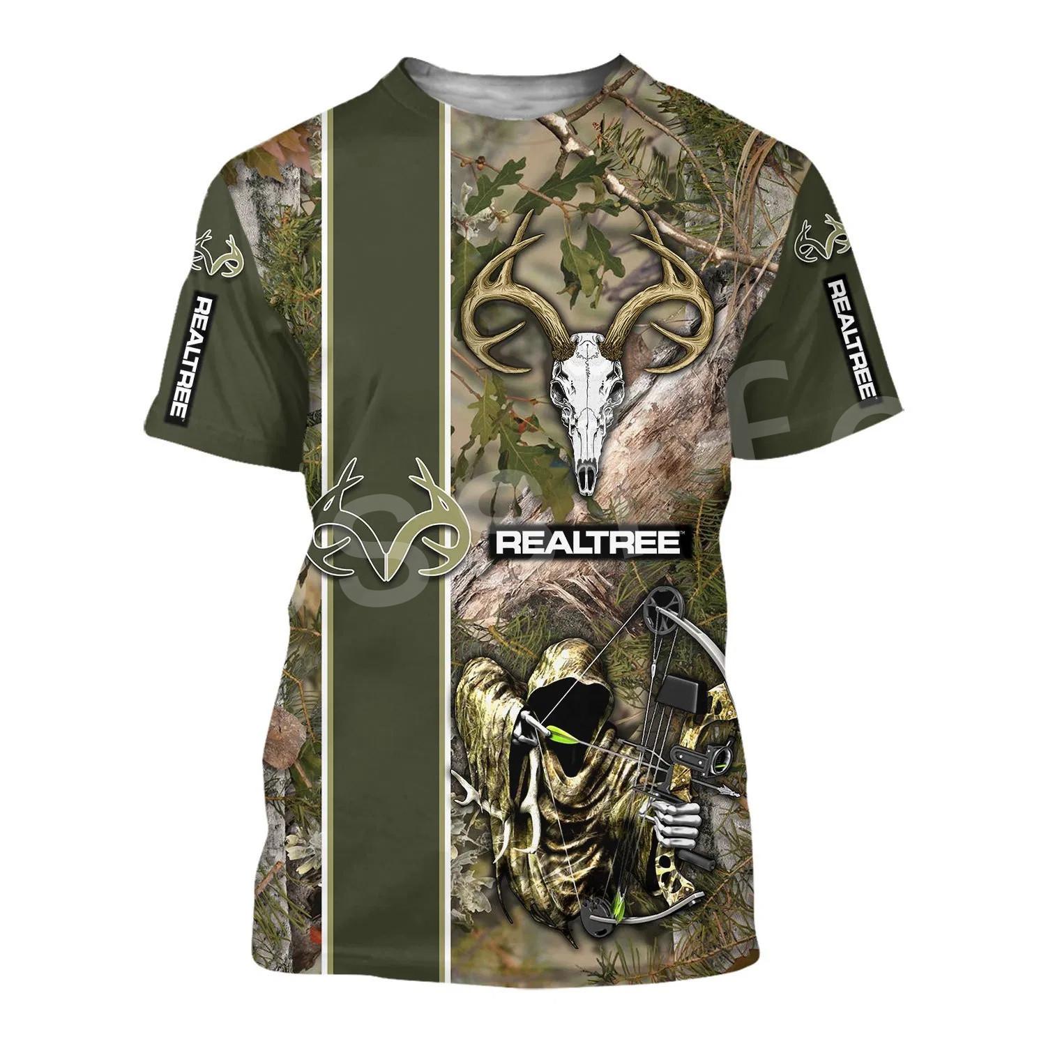 

Мужская футболка с коротким рукавом с 3D принтом, уличная камуфляжная уличная камуфляжная уличная охотничья охота на животных, повседневная одежда большого размера2022 2XL