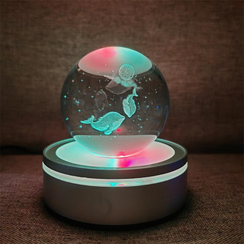 Solar System 3d kristallkula Kristallklot Laser snidad kristallkula med kulstativ Dekorativa planetsfärer Galaxy Födelsedagspresentprydnader