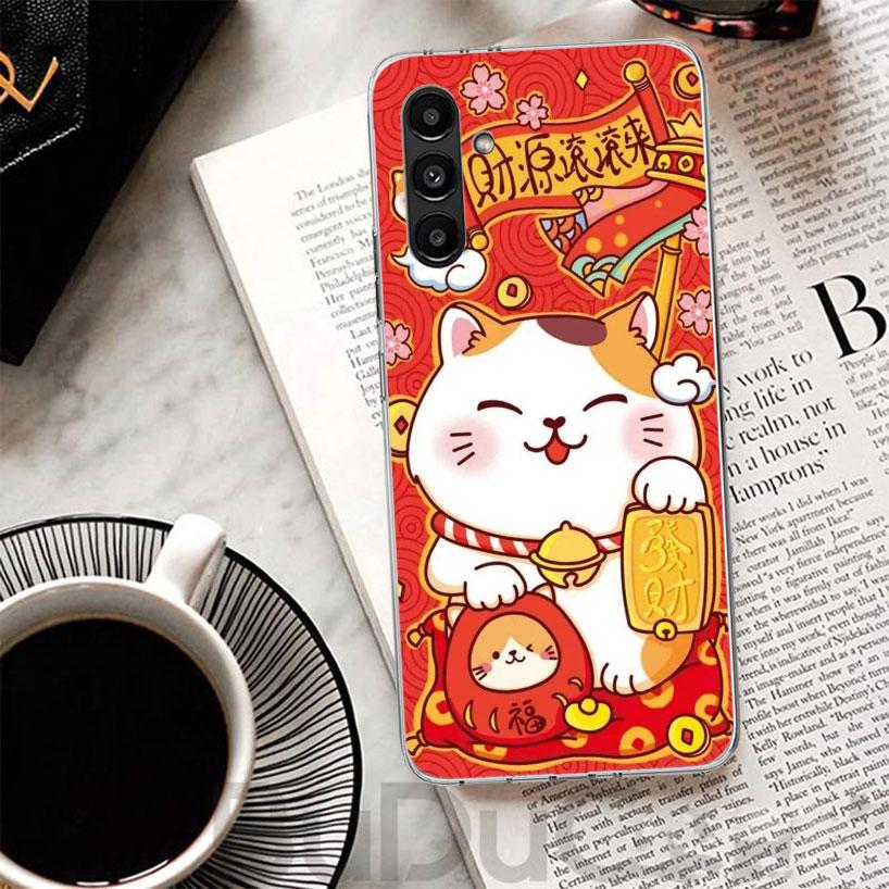Lucky Cat Maneki Neko Japanese Phone Case For Samsung A17 A16 A26 A36 A56 A15 A14 A13 A55 A54 A53 A35 A34 A33 A25 A24 A23 A05S A