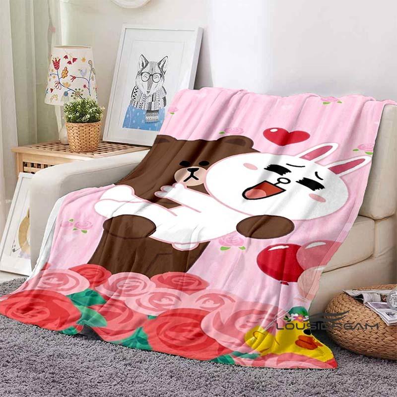 Cute BROWN & FRIENDS Blanket—Perfect for Use On Sofas, Beds, In Cars, Living Rooms, and Bedrooms. A Wonderful Gift for Children.