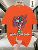 FIFA. World Cup Football.Men's Short-sleeved T-shirt with a US-Canada-Mexico Themed Print, Crew Neck Style for Men and Women, Perfect for Holiday Wear