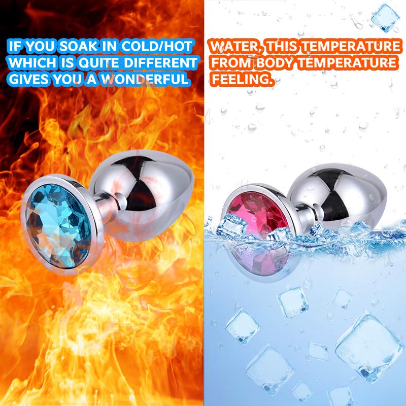 Metal Anal Plug Sex Toys Adult Anal Expansion Training Masturbation Woman/Man Ass Round Crystal Jewelry Butt Plug SM Adult