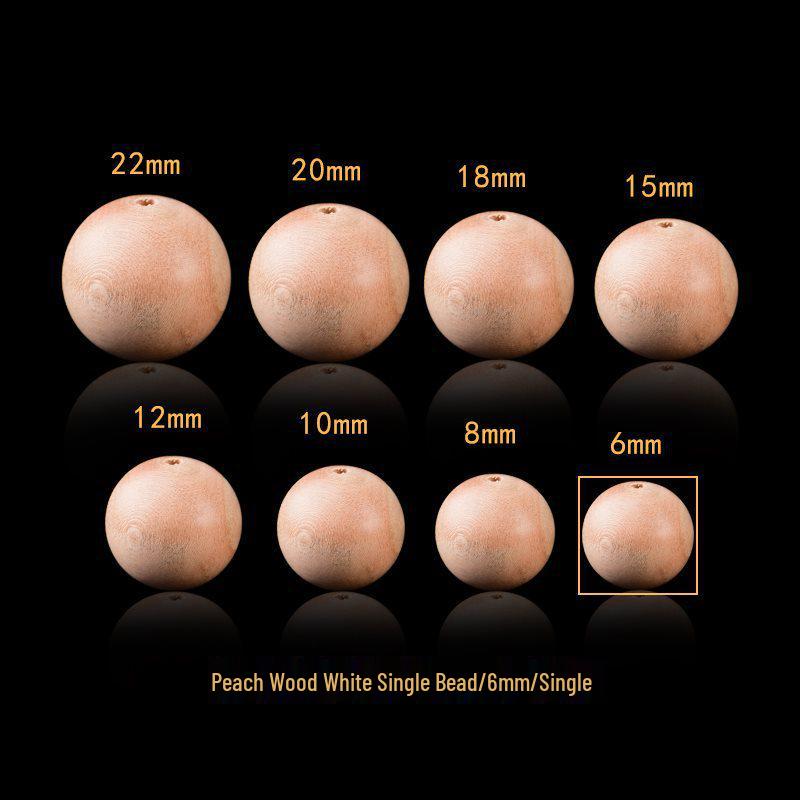 

Natural Peach Wood Round Bead Bracelet - Star, Moon & Cinnabar Bodhi Accessories for Men & Women