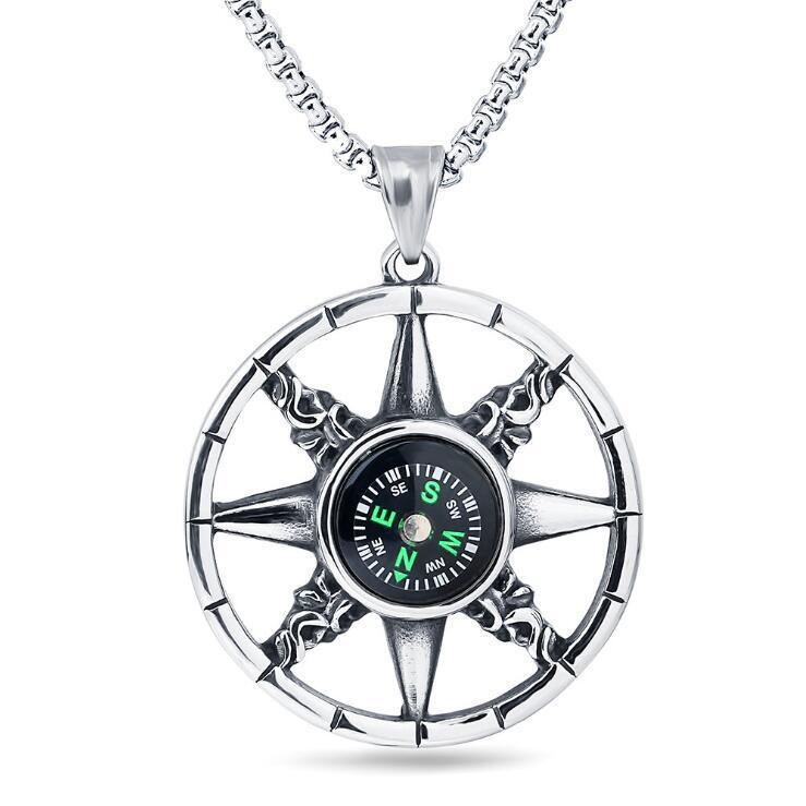 Dragon Bone Chain: Stainless Steel Viking Axe & Celtic Wolf Pendant Necklace 2024