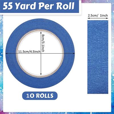 ABWR-10 Rolls Blue Painters Tape Wall Safe Paint Tape 1.2 Inch X 55 Yards For Wall Painting Decoration Supplies Drop Cloth