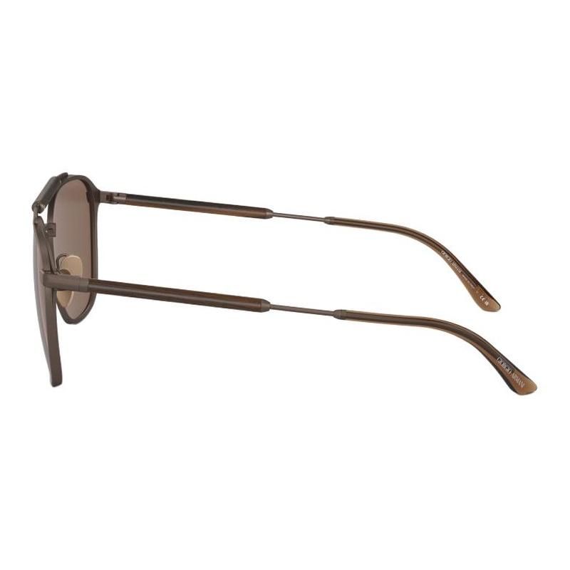Armani Double bridge design metal pilot style sunglasses unisex couple style brown