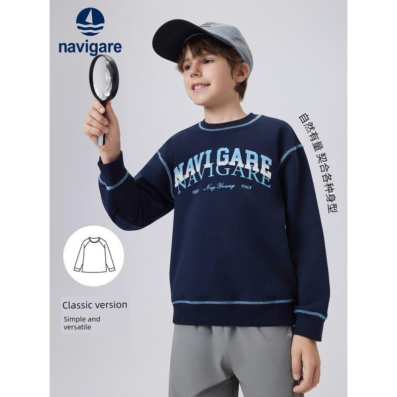 Navigare Italian Small Sailboat Children's Clothing Boys' Long-Sleeved Sweatshirt 2026 Spring New Children's Top