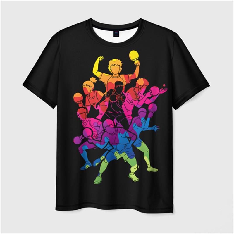 Table Tennis Full 3D Print T-shirt Men Cartoon Graphic Leisure Short Sleeve T Shirts Funny Children Size Ping Pong Sport Tees