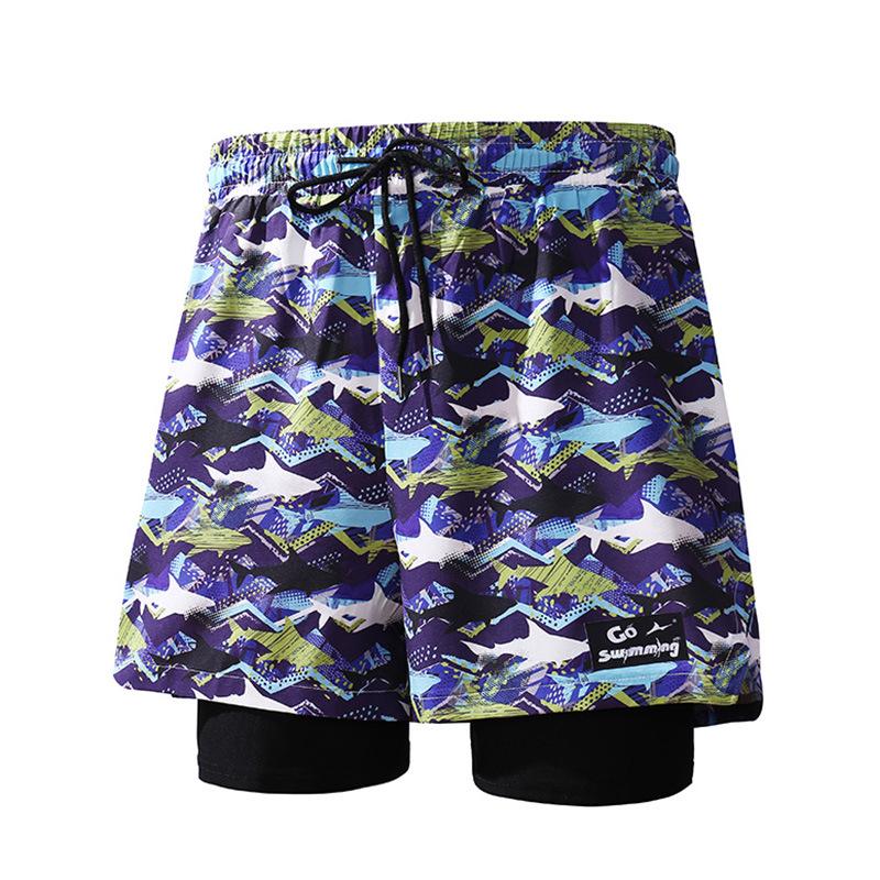 Costume da bagno anti-imbarazzo nuovo ad asciugatura rapida taglia grande angolazione piatta costume da bagno per sorgente termale pantaloncini da spiaggia costumi da bagno da uomo e da donna