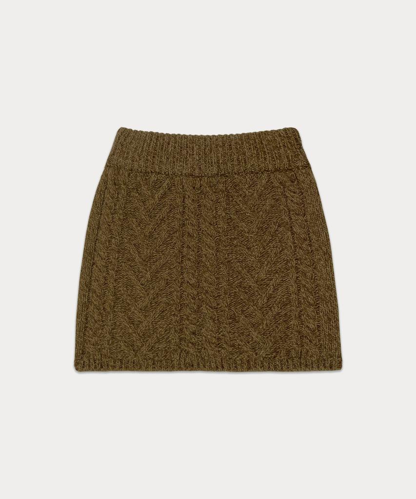 Sseomweeobeoteo Colleen Cable Knit Skirt - Brown