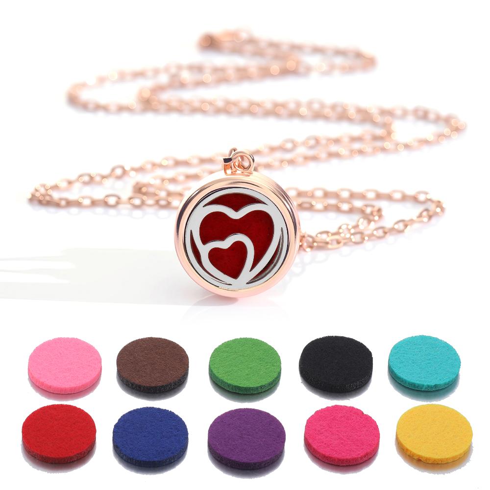 New rose gold Tree Of Life Aromatherapy Perfume Locket Fashion Essential Oil Diffuser Necklace For Women Pendant Jewelry Gift