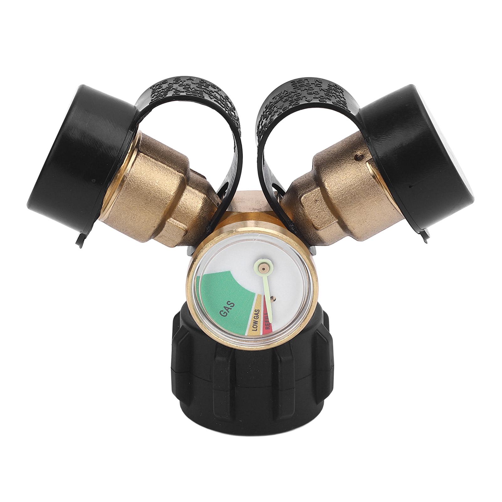 

Разветвитель газового баллона 2-ходовой со встроенным манометром из алюминиевого сплава, термостойкий для дома на колесах, фургона, прицепа