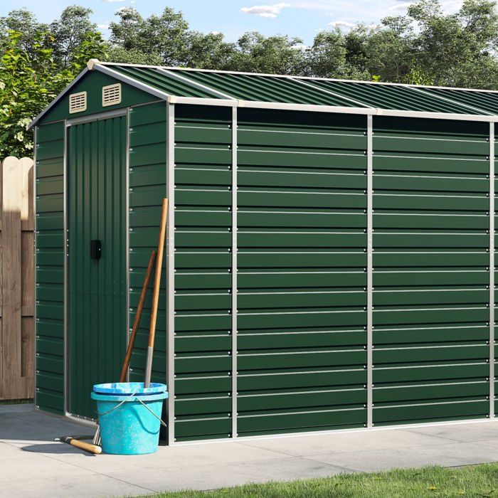 VidaXL Abri de Jardin, Cabane à Outils avec Poignées, Remise à Outils avec Toit Inclinable, Abri de Rangement Terrasse, Vert 3188237