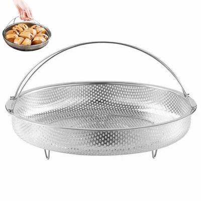 Steamer Cooking Suitable for Frying Round Colander with Handle and Multifunctional Steaming Plate for Easy Steaming On Frying Multifunctional Food