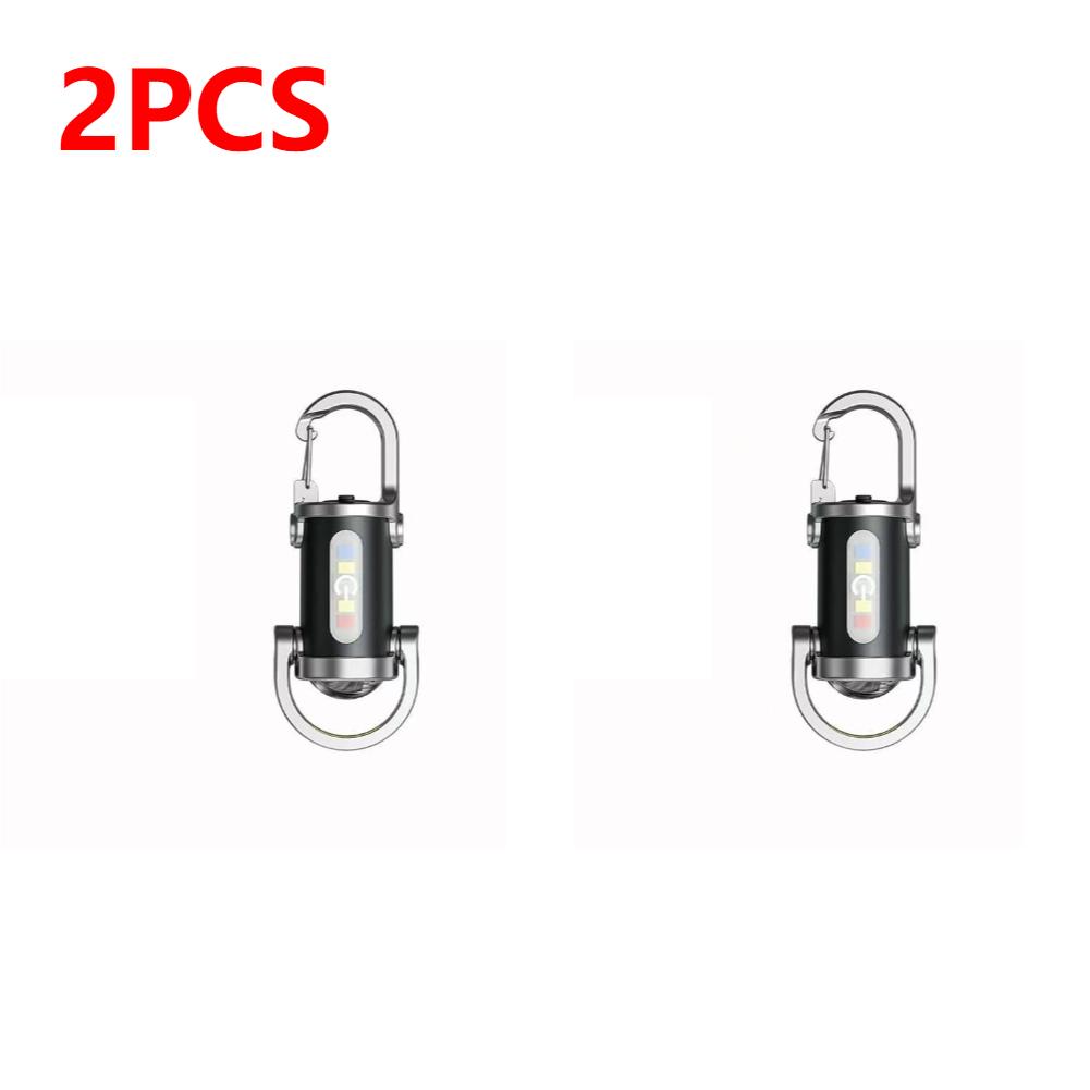 1-5PCS Powerful COB LED Flashlight Keychain USB Rechargeable Hanging Pocket Flashlight Waterproof Keyring For Camping Walking