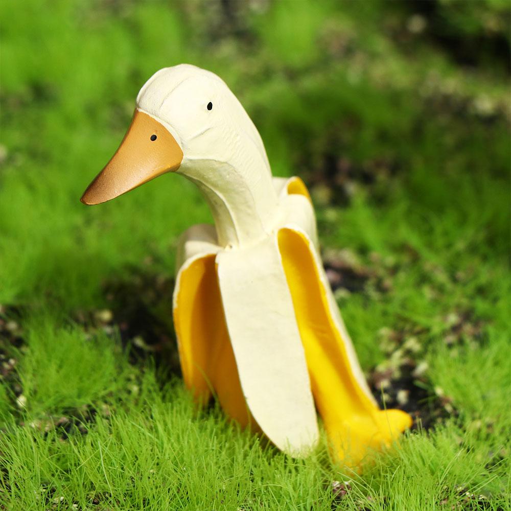 Funny Lawn For Outdoor Office Porch Weird Gifts Duck Statues Banana Duck Ornament Duck Sculpture