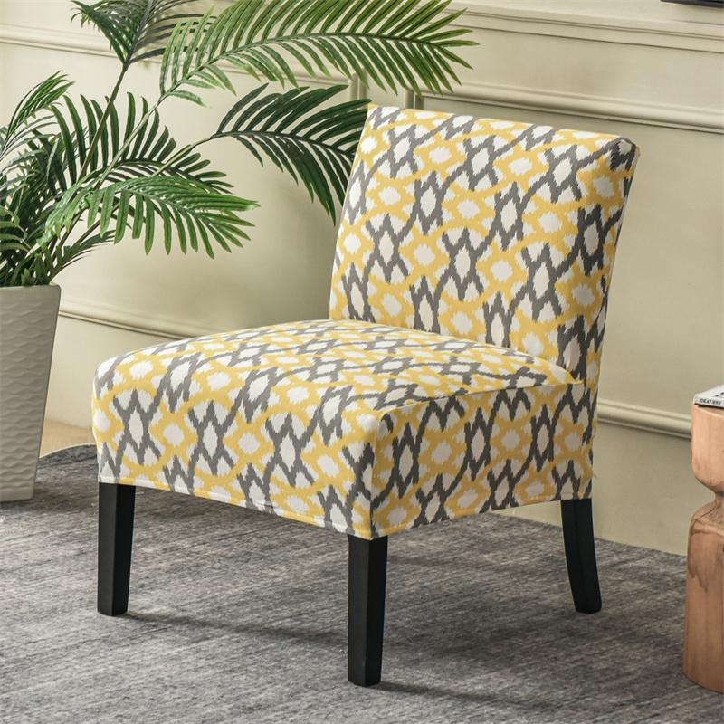 Accent Armless Chair Cover Geometric Print Single Sofa Stool Slipcover Nordic Stretch Chair Covers Elastic Couch Protector Cover