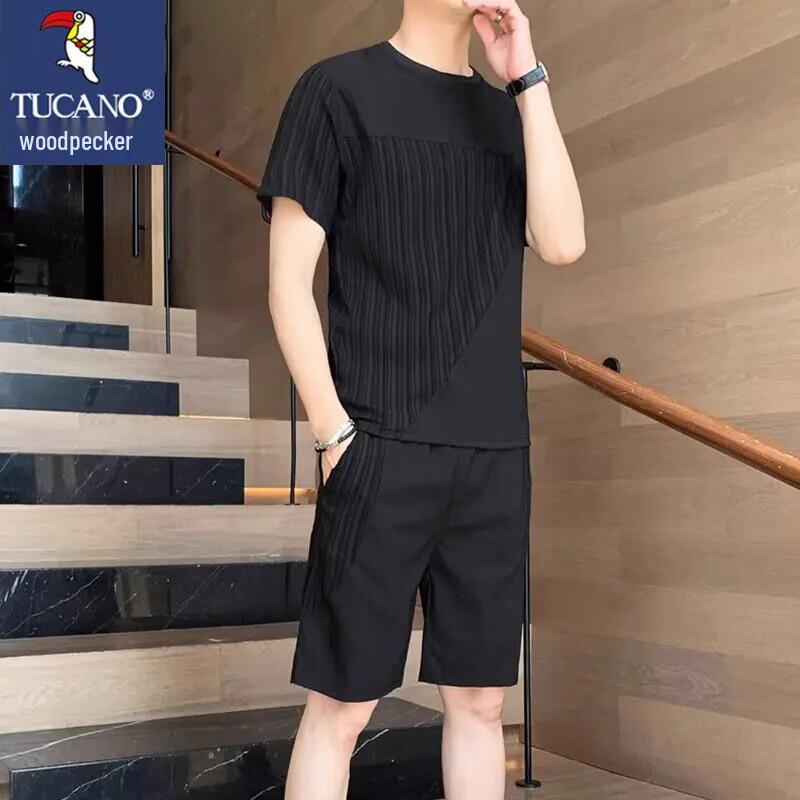 TUCANO Men s Ice Silk Quick-Dry Short Sleeve & Shorts Set L