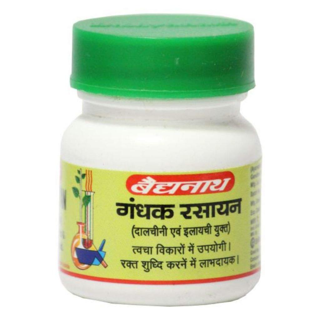 Baidyanath Asli Ayurved Gandhak Rasayan 40 Tablets Ayurvedic Skin Care Supplement for Unisex