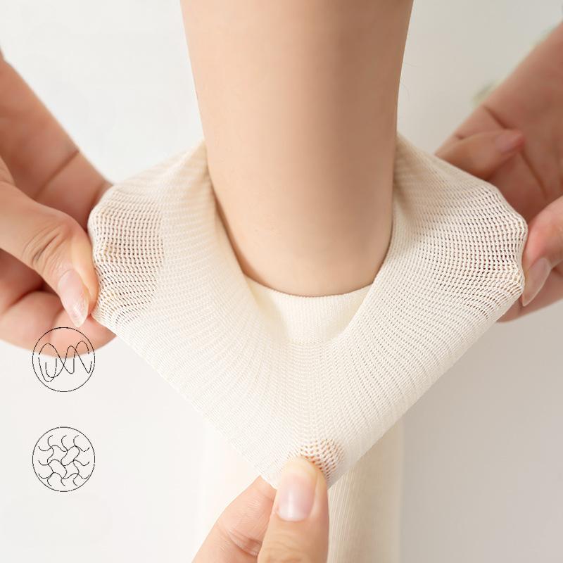 5 Pairs of White Stockings, Women's Mid-calf Socks, Spring and Autumn Boneless Socks, Versatile, Black Summer Thin Postpartum Socks