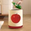 Apple Trash Can Household Storage Bucket Cream Style Fruit Pattern High Appearance Level Large Capacity Trash Can
