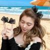 Sweet and High-End Duckbill Clip Side Hairpin Hair Accessory, Black Mesh Bow Hairpin for Women