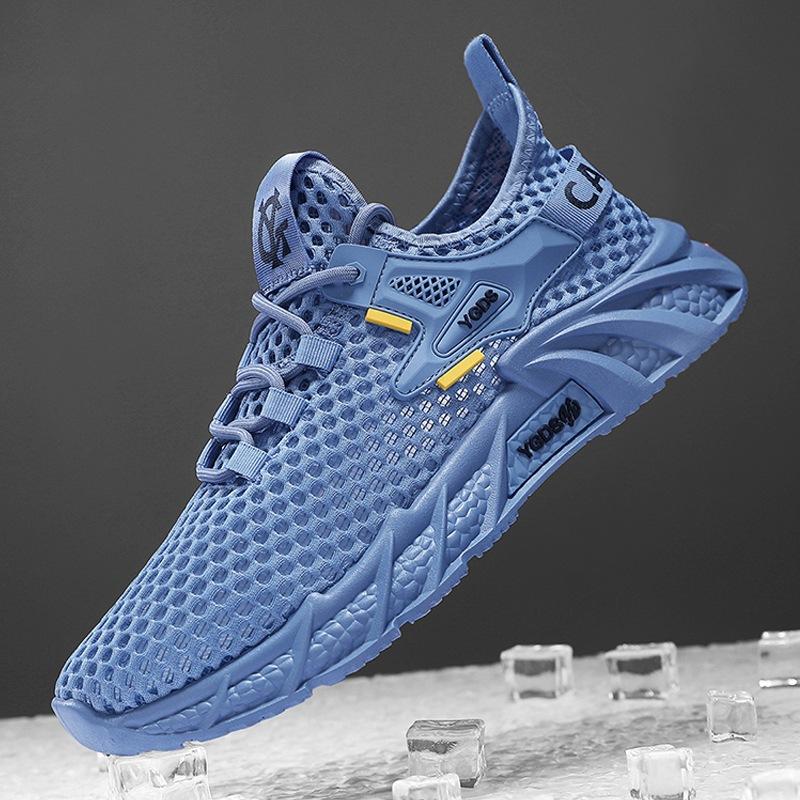 

Чоловіче літнє порожнисте чоловіче взуття 2025 року, дихаюче сітчасте спортивне модне взуття, чоловіче швидковисихаюче взуття з великої сітки 44