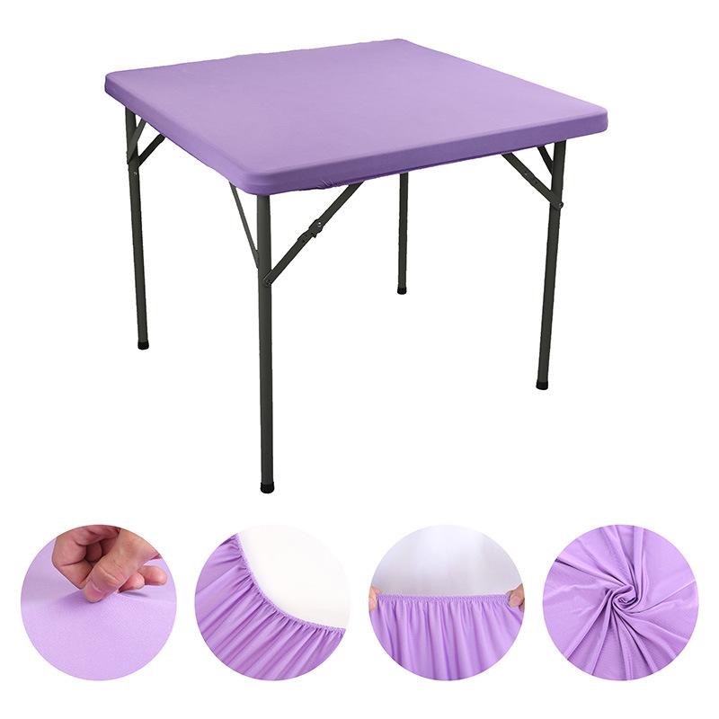 86X86Cm Square Table Cover Elastic Solid Color Wedding Table Protector Tablecloth for Dining Table Decor Picnic Outdoor Camping