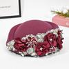 Cappello Turban Fiori Fatto a Mano alla Moda Berretti Morbidi con Strass Cappello da Steward Retrò Traspirante per Feste Serate