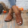 Large Size New Belt Buckle Flat Bottom Hollow Sandals Women Retro Wind Wear Solid Color Beach Cool Slippers Wish