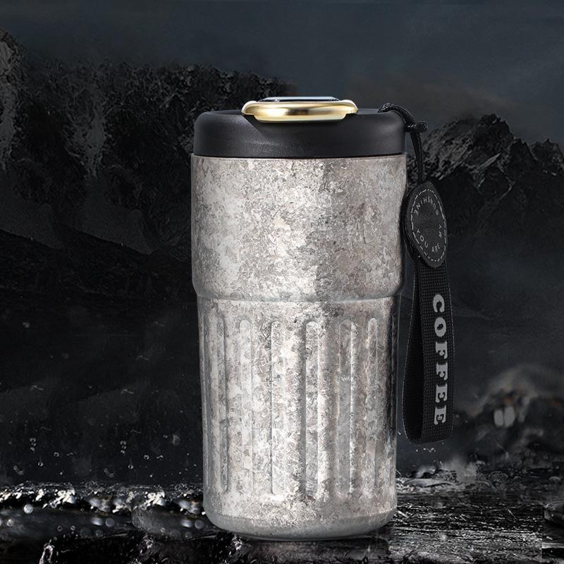 

Smart Titanium Travel Mug 420ml with Temp Display, Lightweight Pure Titanium Vacuum Cup - Insulated for Coffee, Tea, Hot/Cold 420ML срібний