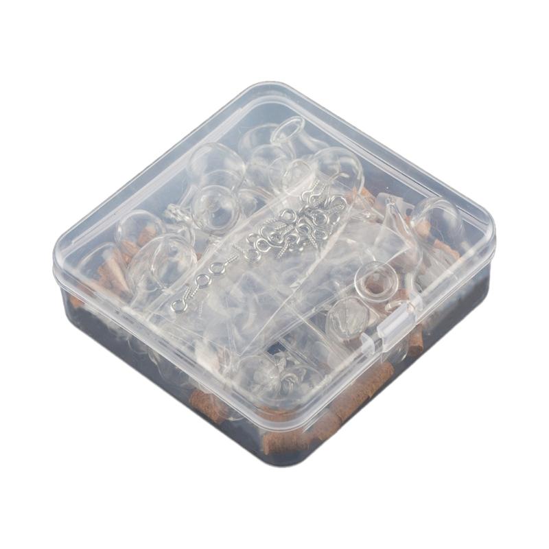 

Set of 30 Different Designs Glass Bottle Ornament with Cork Stoppers and Nail Hooks for Crafting and Decoration 1