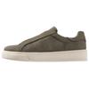 Leather Lace-Up Round Toe Low-Top Sneakers Men Sneakers Gray-Brown 2210521131