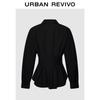 UR Women's Lapel Pleated Open-front Shirt