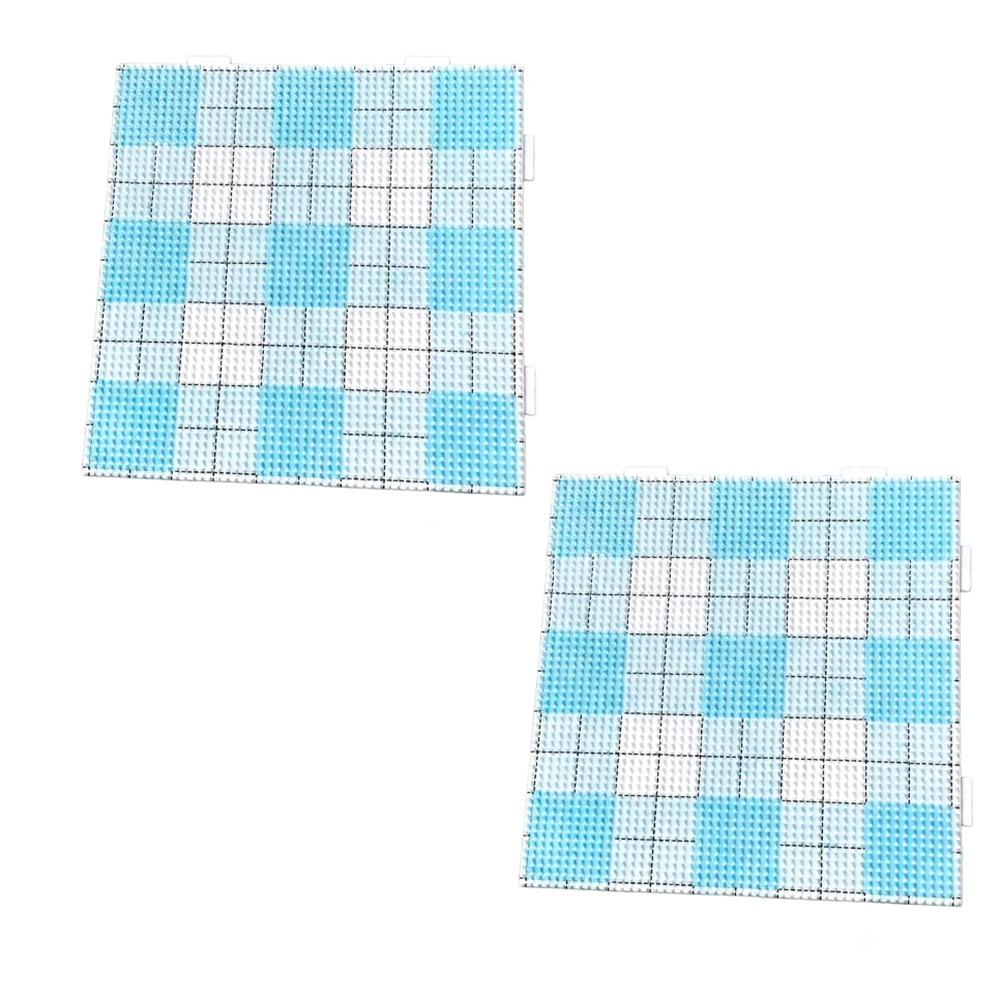 

2Pcs with Black Line Fuse Beads Pegboards 2.6mm Beads Hama Beads Template Kids Craft blue plaid