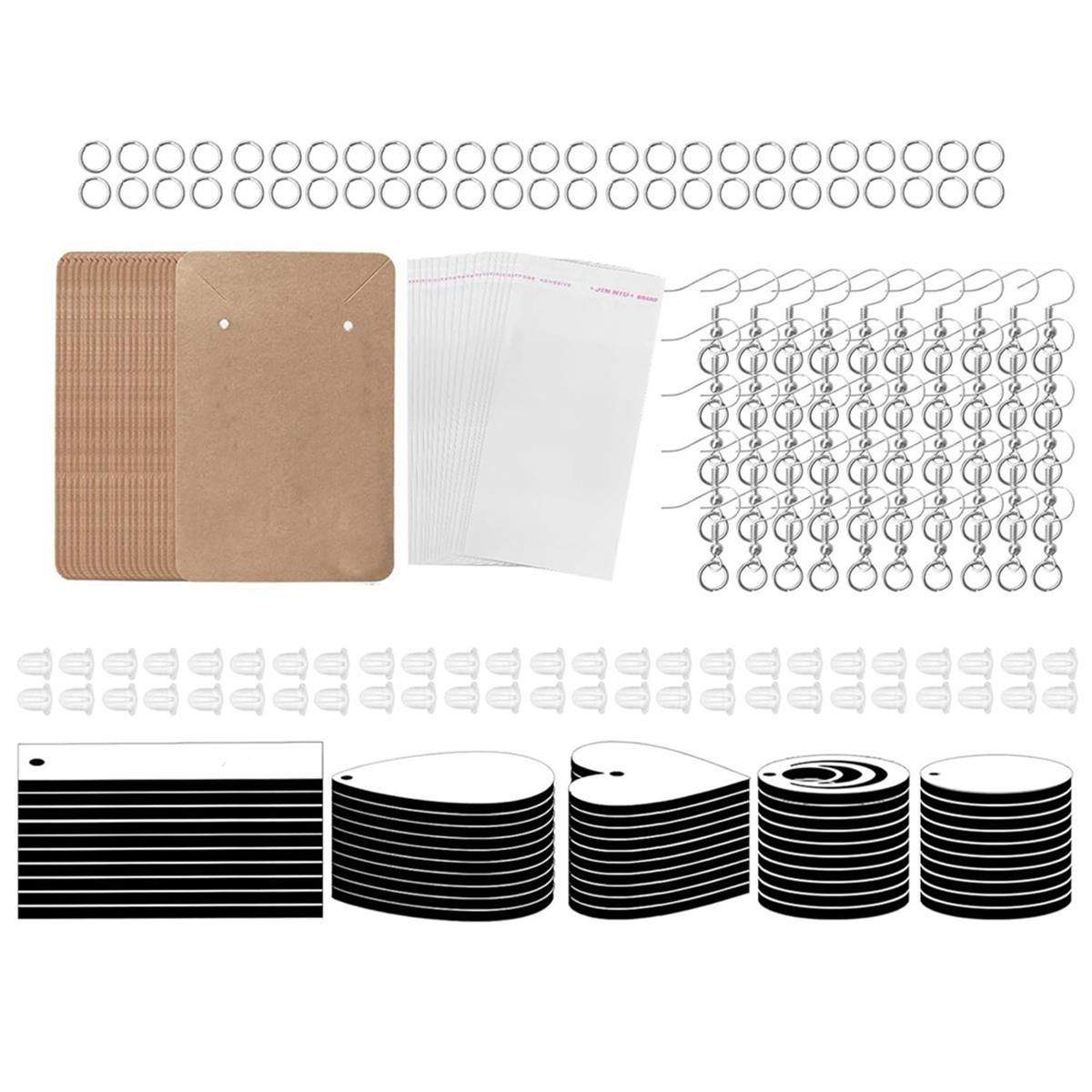 

2025+ Sublimation Earring Blanks Bulk ,Unfinished MDF Earrings for DIY Making with Hooks, Jump Rings, Ear Plugs, Cards Holder China Mainland
