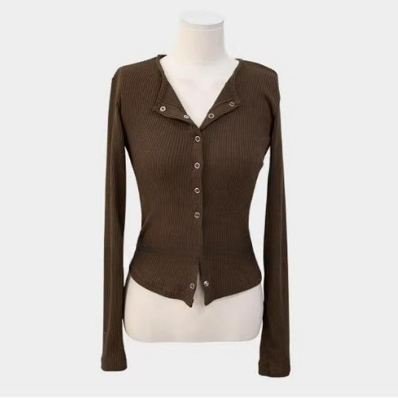 A must-have from Dongdaemun, Korea: Sexy, single-breasted, slim-fit, long-sleeved women's cardigan, perfect for daily wear.