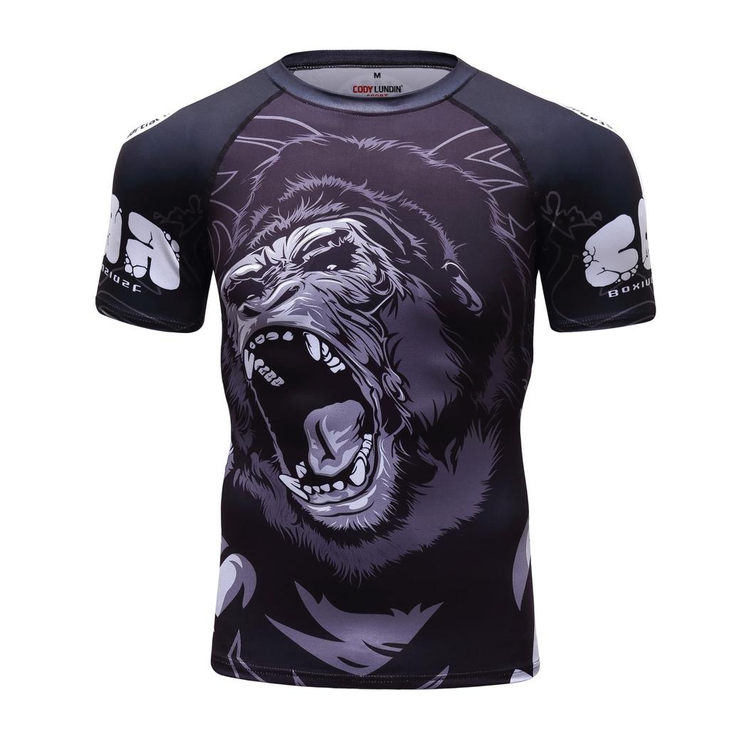 Herren BJJ Rash Guard Grappling Nogi/No Gi MMA Brazilian Jiu Jitsu Sportbekleidung Erwachsene Laufshirt