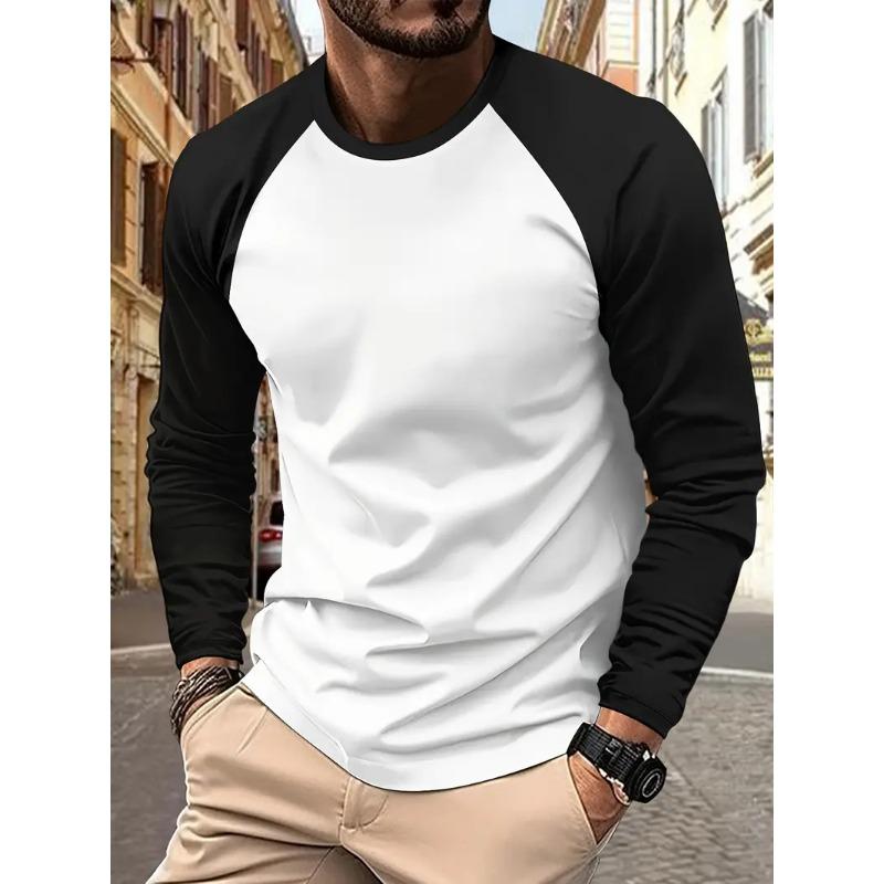 

Модная весенне-осенняя мужская футболка с круглым вырезом и длинными рукавами, с высококачественной текстурой и 3D-цифровой печатью, удобная для повседневной носки на открытом воздухе S белый