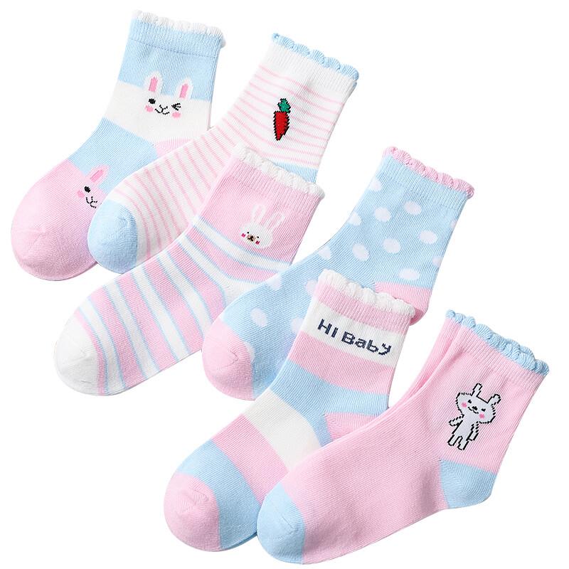 LANGSHA Girls' Mid-Calf Cotton Socks