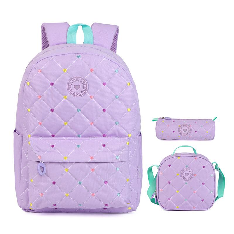 Sacs à dos scolaires pour filles Sac à dos étudiant avec sac à lunch Sac à crayons Ensemble de sacs d'école pour enfants Sac à livres pour enfants Bagages de voyage