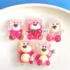 Cute Strawberry Bear Resin Accessories Cream Jelly Diy Phone Case Water Bottle Charm Car Sticker