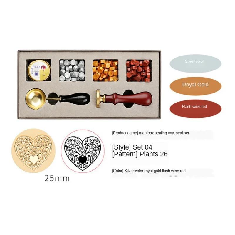 Набор штампов для сургучной печати «сделай сам», комплект съемных ложек для штампов, набор уплотняющих бусин, конверт, свадебная упаковка, подарки, открытка